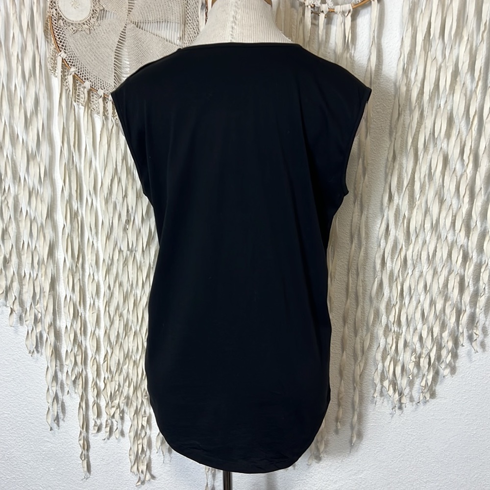Balmain Black and Gold Tank with Button Detail at Shoulder Size 40 - Picture 4 of 10